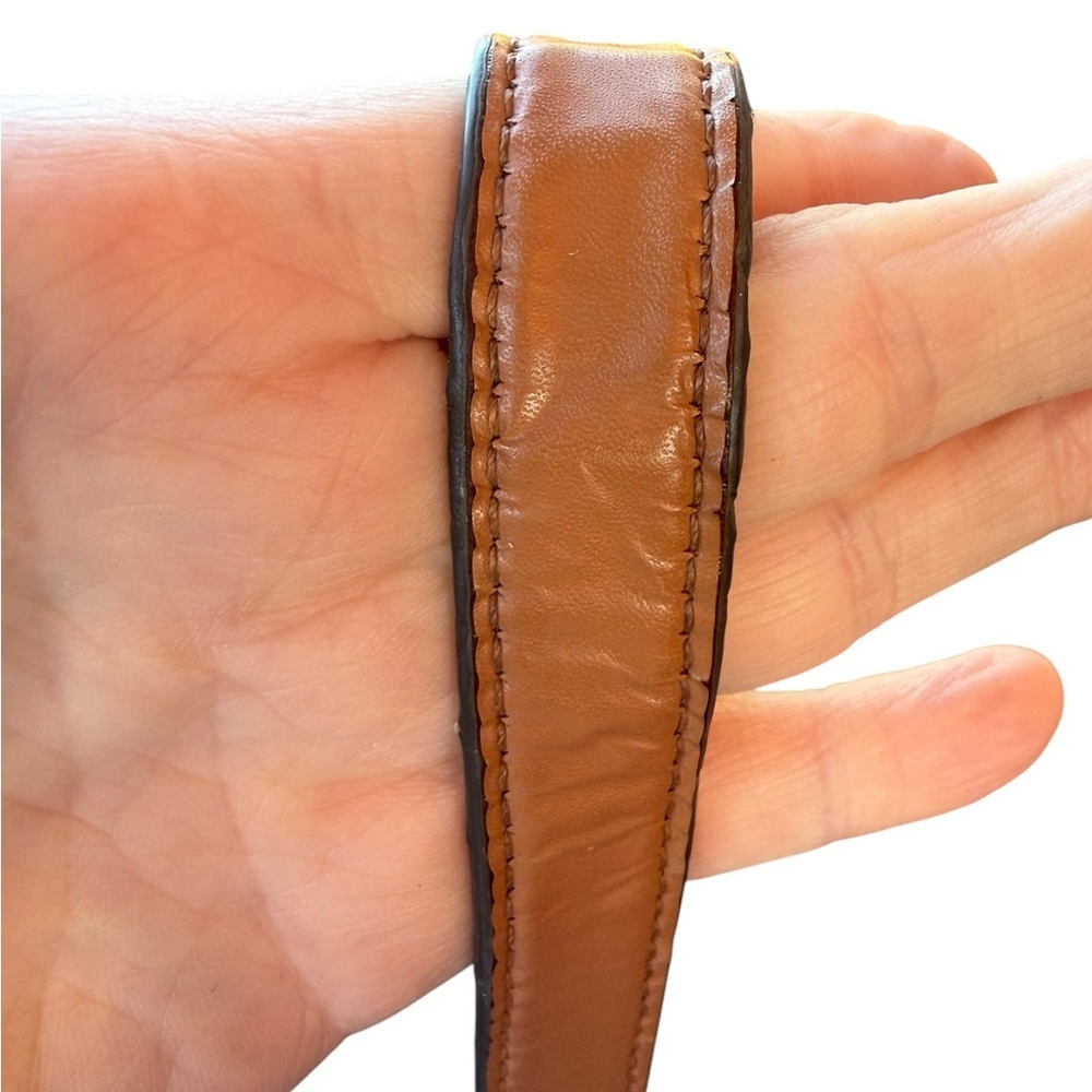 Michael Kors Wristlet Wallet Brown MK Logo PVC Leather Trim Strap Zip Clutch - Picture 11 of 14